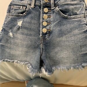 Altar'd State Blue Distressed Jean Shorts